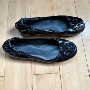 Tory Burch Black Patent Flats
